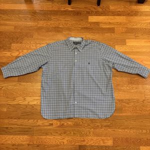 Polo Ralph Lauren Dress Shirt Stretch Fit Long Sleeve Plaid Mens Sz 4XB 4XL Big